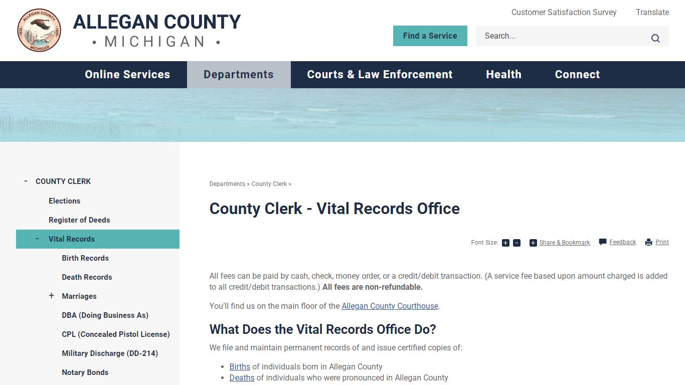 County Clerk - Vital Records Office | Allegan County, MI